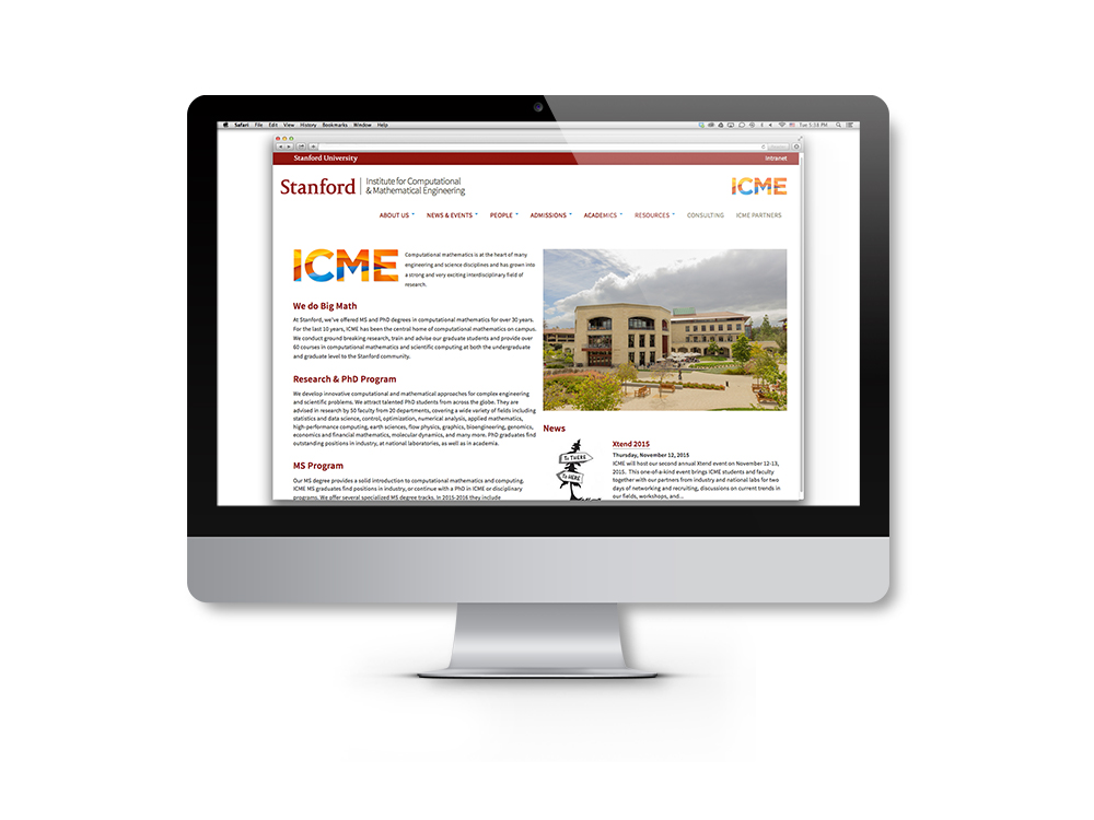 ICME brand identity website application