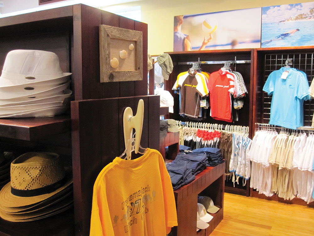 custom fixtures and hand selected merchandising props bring customers into the world of Panama Jack