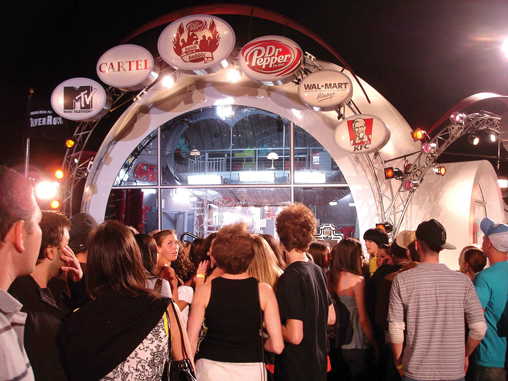 Dr Pepper/MTV Band in a Bubble event at Pier 54 in New York City.
