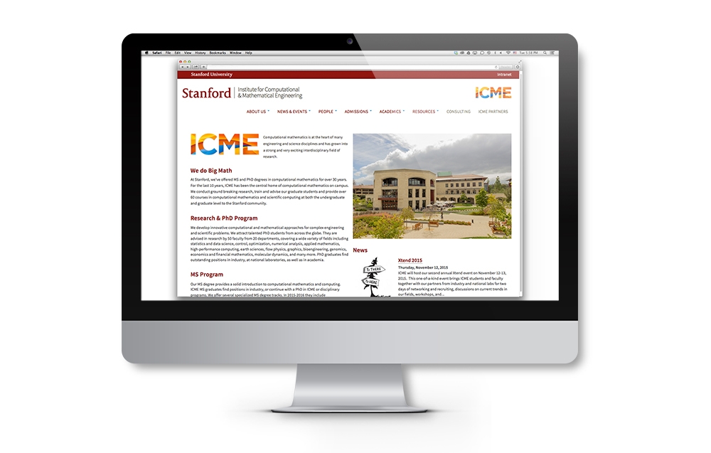 ICME brand identity website application