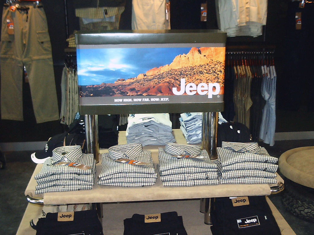 Jeep retail store interior point of sale