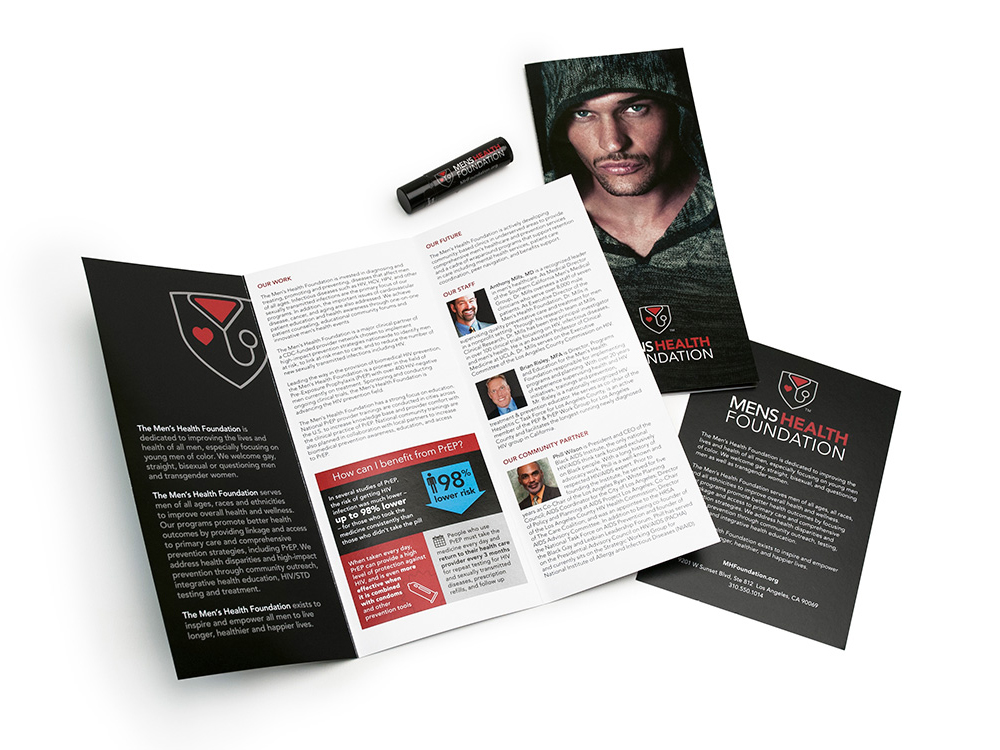 Men’s Health Foundation marketing materials build awareness for the organization and its mission.