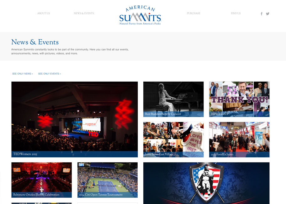 american summits news & events page design and development