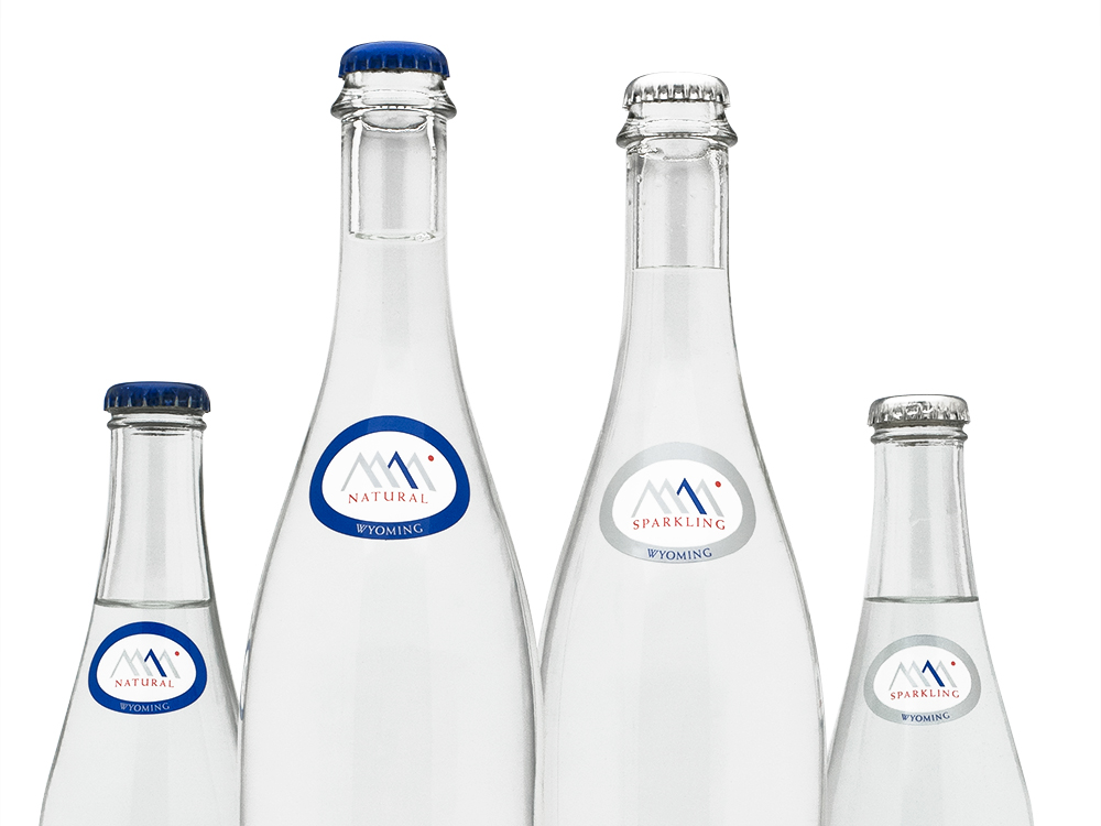 American Summits mineral and sparkling water bottle labels