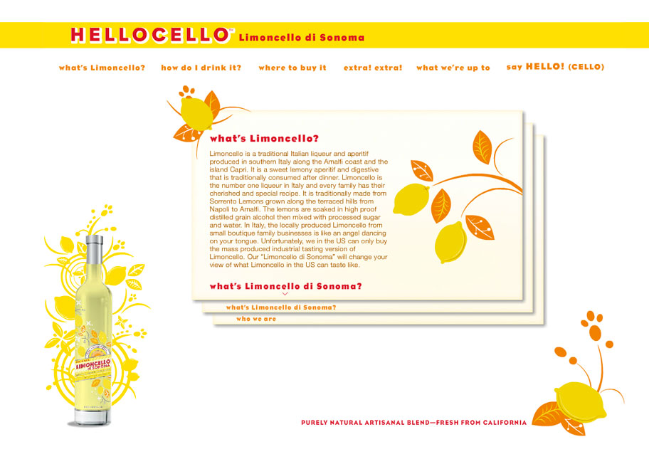 Hellocello Limoncello di Sonoma website design and development