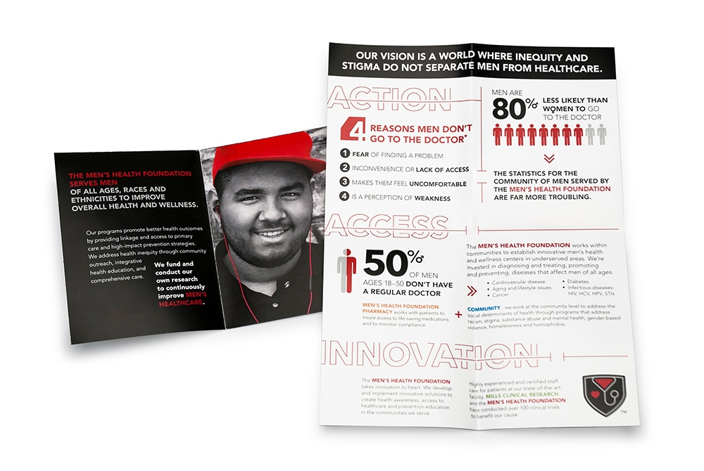 Print brochures create awareness, provide information and deliver the key message of the foundation, “Action, Access and Innovation.” : alternatives : branding and design agency based in nyc