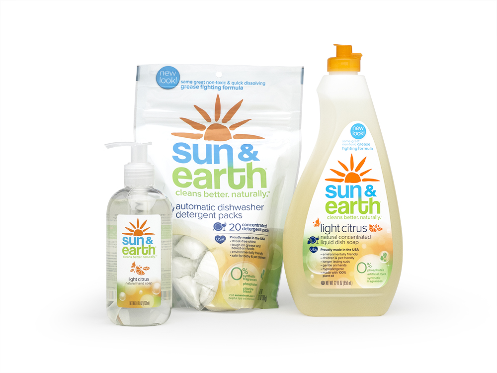 Sun & Earth Natural Cleaning packaging alternatives