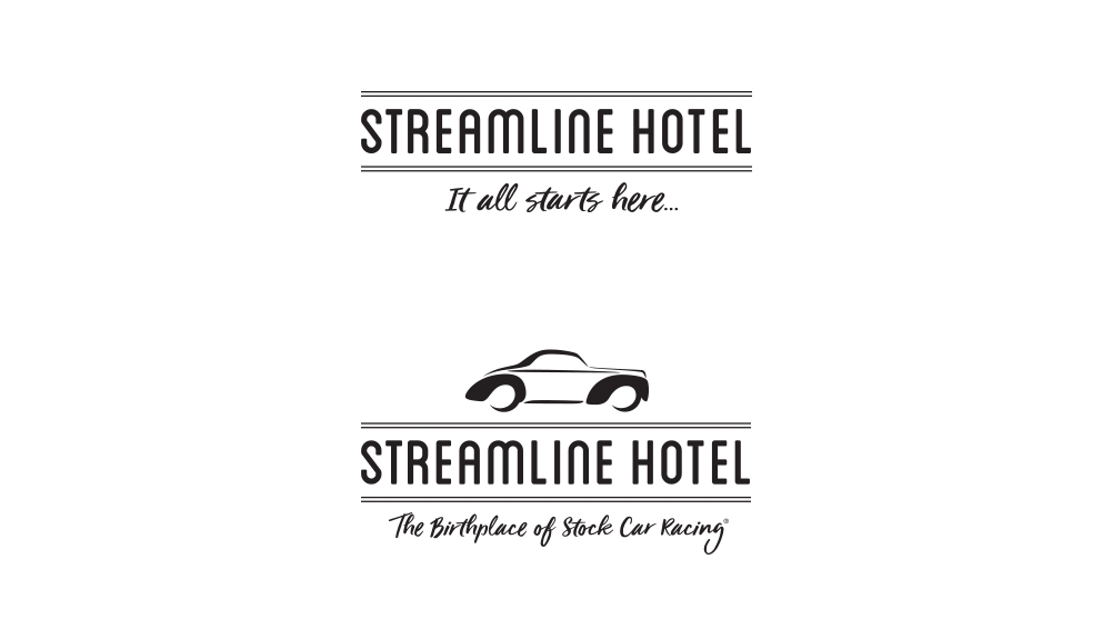 Brand identity refresh and tagline “It all starts here” communicate not only the hotels status as the “Birthplace of Stock Car Racing” but the invitation to guests to create new beginnings and make a stay at the Streamline a part of their own personal story.
