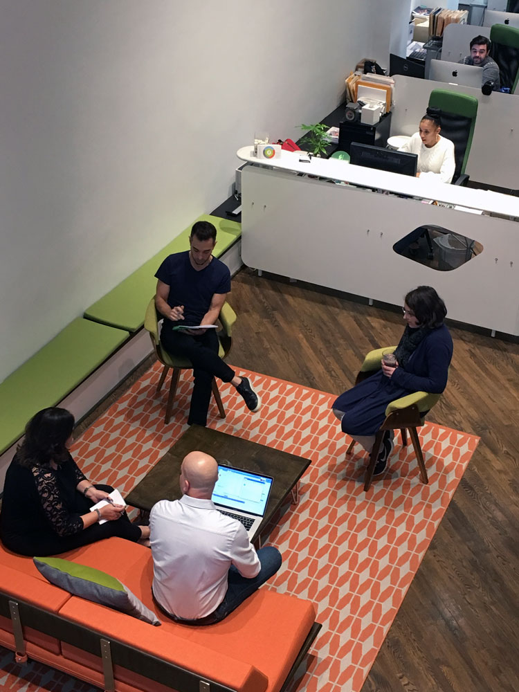 The recent redesign of our office includes inviting open spaces for interaction and collaboration that reflect our approach to working together as an internal team and with our clients.