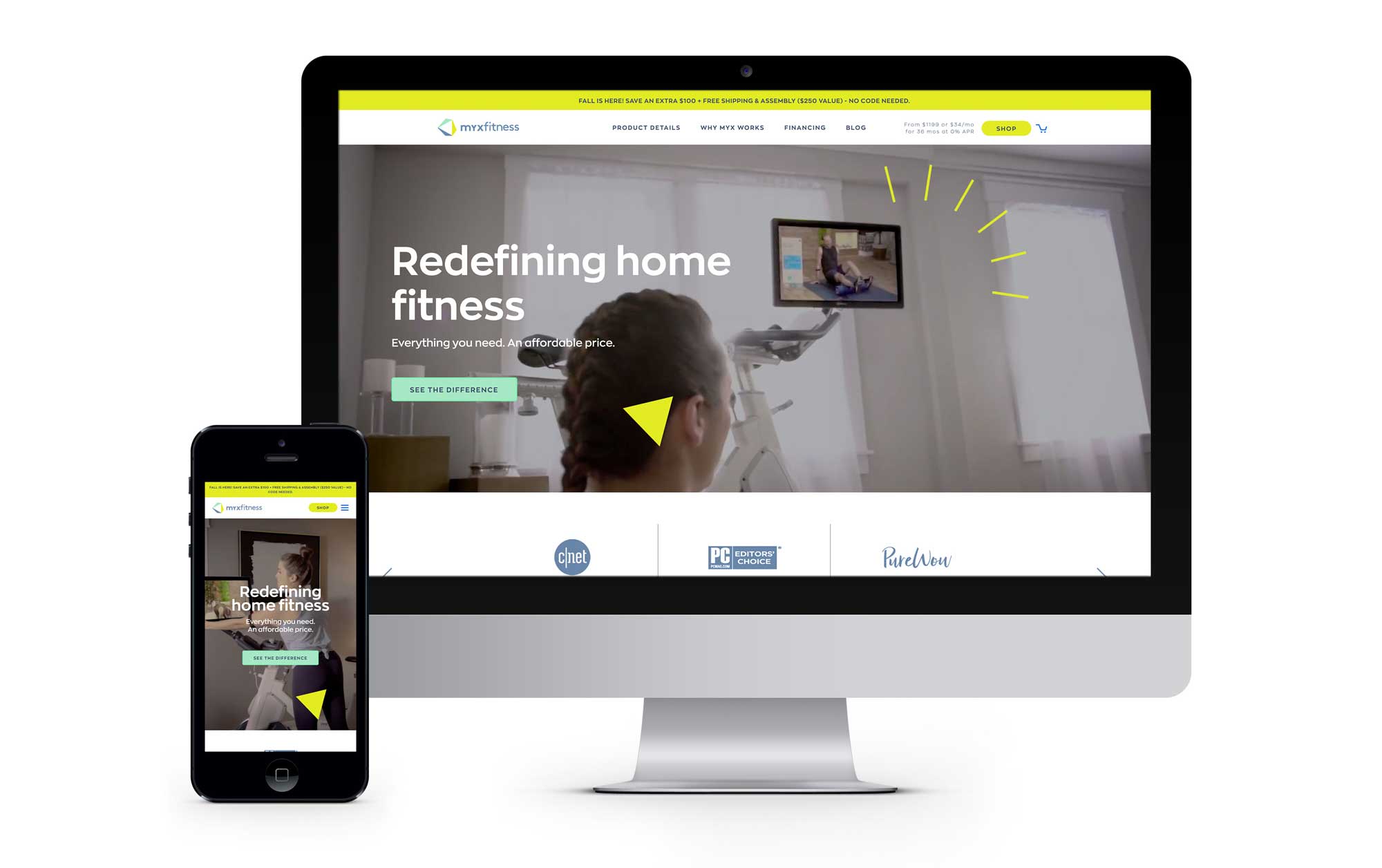 MYXfitness e-commerce, mobile first website development