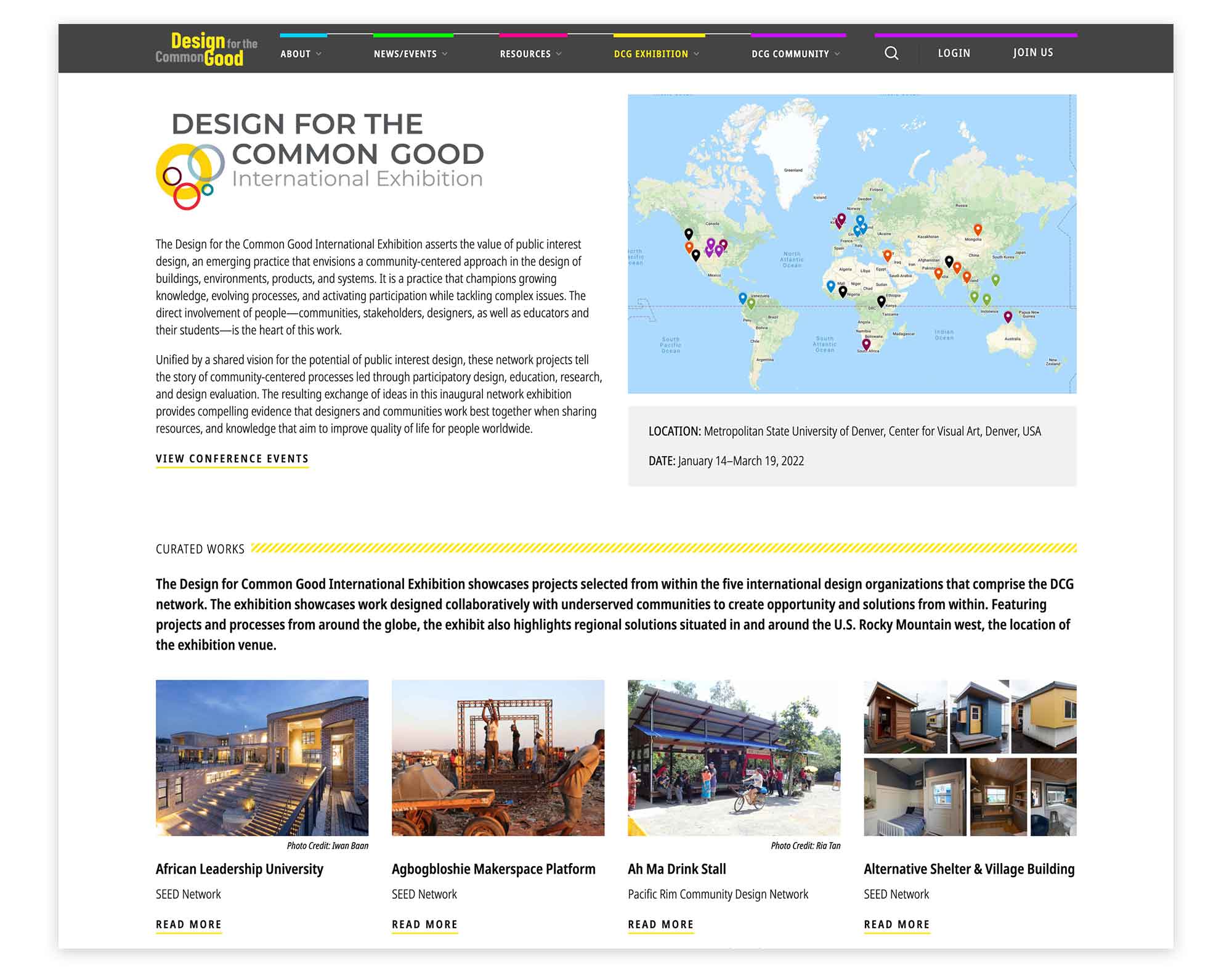 Design for the Common Good Exhibition and Conference Page