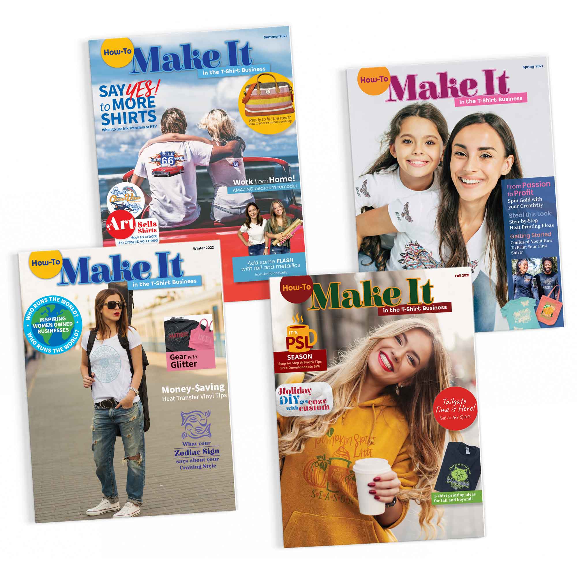 Make It Magazine : Spring '21, Summer '21, Fall '21 and Winter '22 Covers