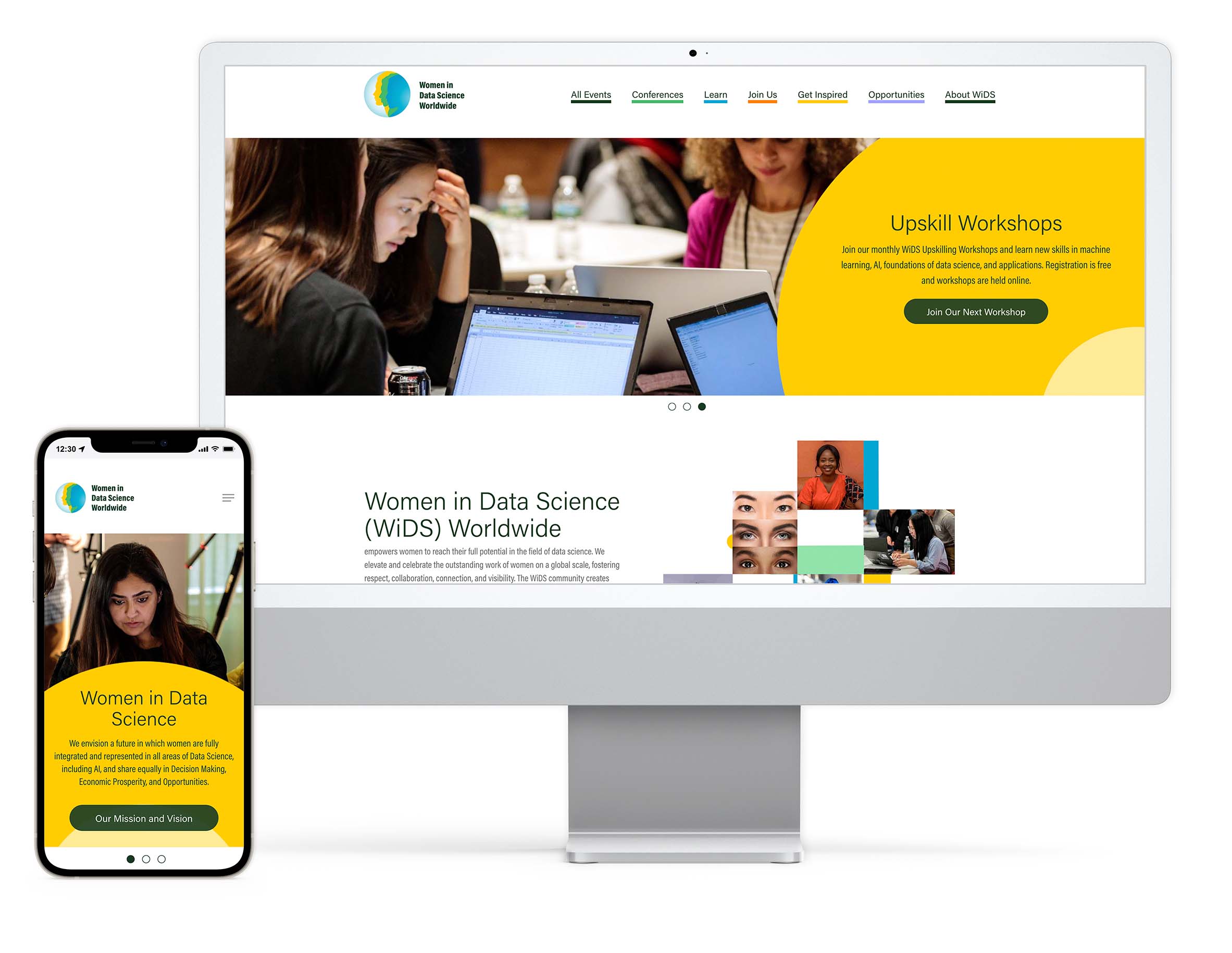 Women in Data Science (WiDS) Worldwide Website | homepage on desktop and mobile