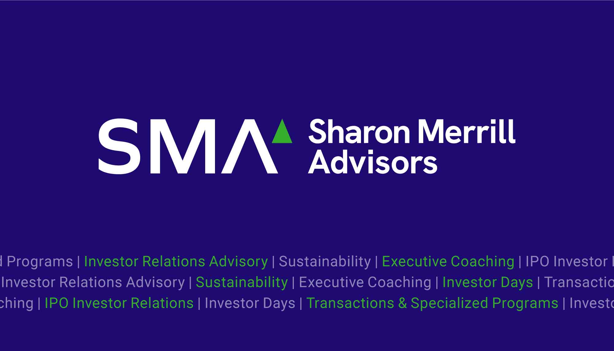 Sharon Merrill Advisors Identity and Logo