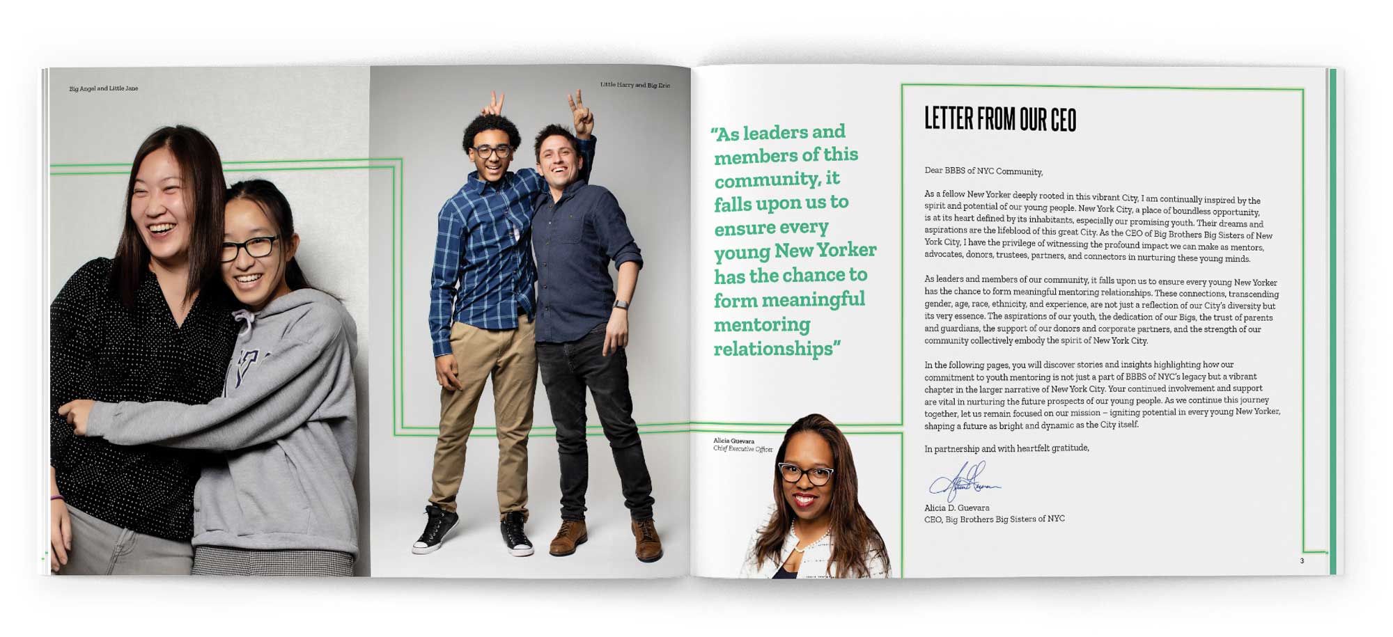 Big Brothers Big Sisters of NYC Annual Report Spread