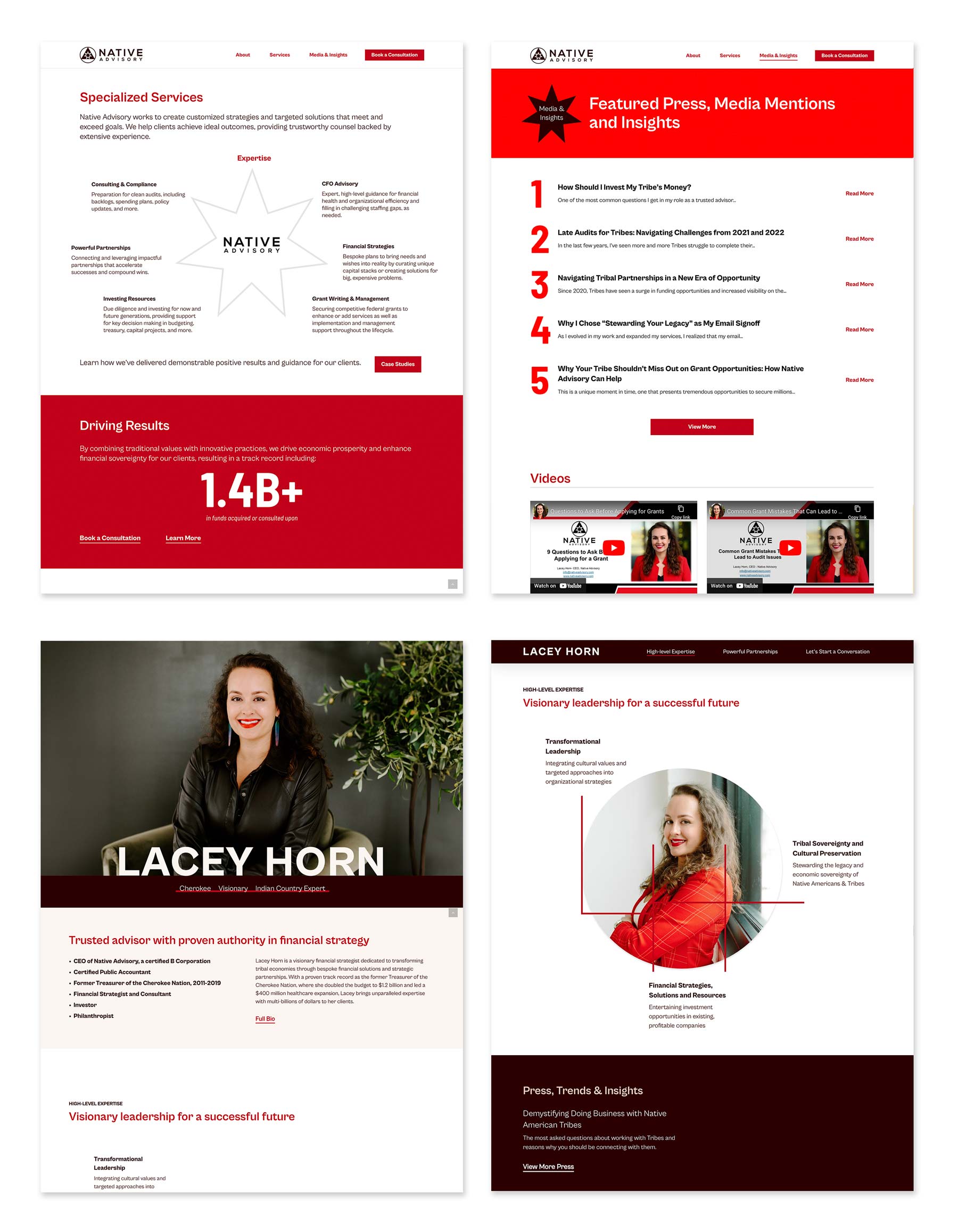 Native Advisory and Lacey Horn Websites